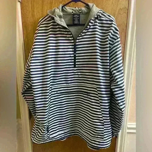 Charles River Apparel Women’s Size XXL Chatham Anorak Striped Navy White Jacket - Picture 4 of 14